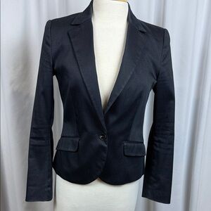 MNG Collection Women's Tailored Black Pinstripe Blazer, Size 6